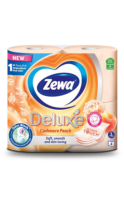 ZEWA-Туалетная бумага Zewa Deluxe с ароматом персика, 3 слоя, 4 рулона-9011111035769