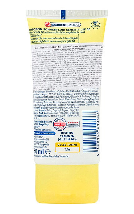 SUNOZON-Флюид для лица солнцезащитный SPF 50+ Sunozon 50 мл-4068134042866