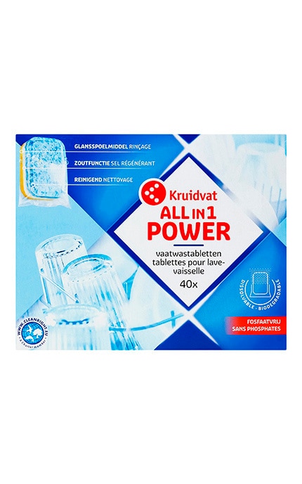 KRUIDVAT-Таблетки для посудомоечных машин Kruidvat All in 1 Power 40 шт-8719179264787