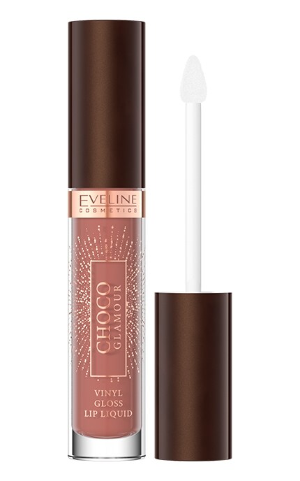 EVELINE-Жидкая виниловая помада для губ Choco Glamour 01 Ruby Chocolate 4.5 мл-5903416058885