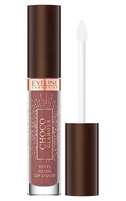 EVELINE-Жидкая виниловая помада для губ Choco Glamour 02 Deep Cherry Chocolate 4.5 мл-5903416058892