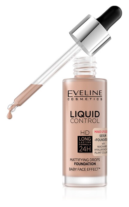 EVELINE-Тональный крем Liquid Control Niacynamid № 035 Natural Beige 32 мл-5903416048565