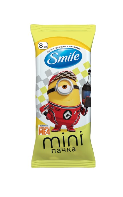 SMILE-Серветки вологі SMILE MINI Міньйони 8 шт-4823071662429