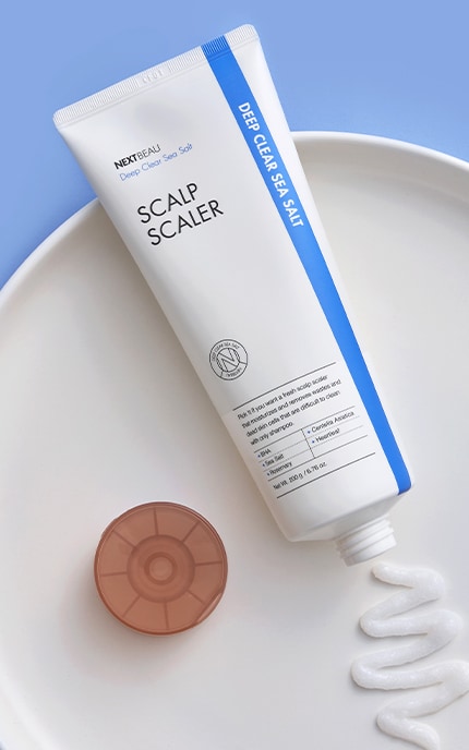 NEXTBEAU-Скраб для шкіри голови NEXTBEAU Scalp Scaler Deep Clear Sea Salt з морською сіллю 200 мл -8809696983442