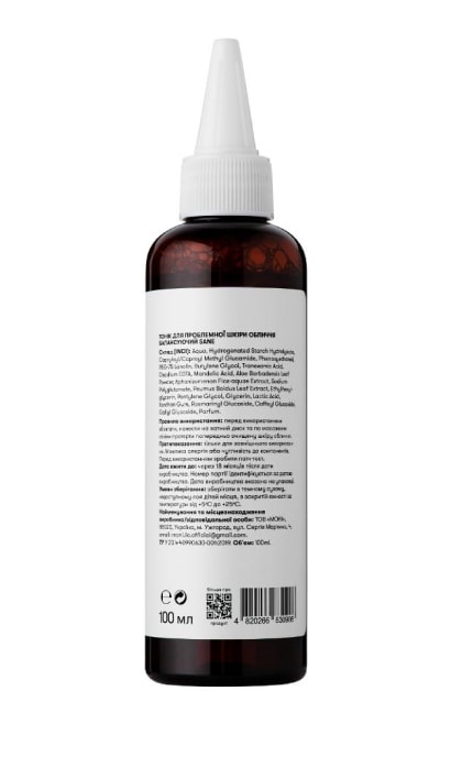 SANE-Тоник для лица Sane балансирующий для проблемной кожи 100 мл-4820266830908