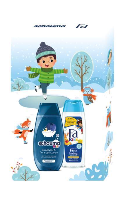 FA-Набір подарунковий для хлопчиків Kids boy for Children's Hair & Skin Шампунь-гель для душу Schauma 250 мл + Гель для душу Fa 250 мл-4015100863369