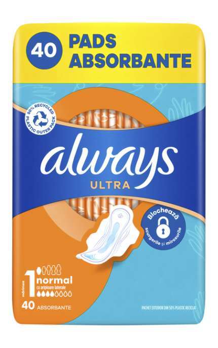 ALWAYS-Прокладки гігієнічні Always Ultra Normal Розмір 1 40 шт-8700216171342