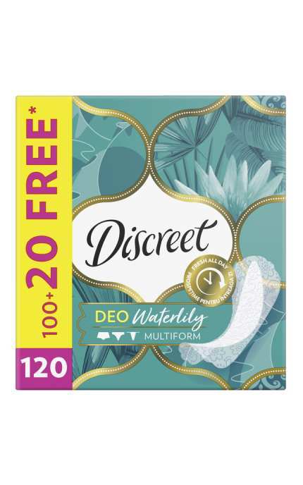 DISCREET-Прокладки ежедневные Discreet Deo Waterlily 120 шт-8700216234245
