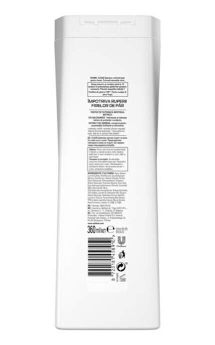 CLEAR-Шампунь для женщин против перхоти Clear Защита от выпадения волос 360 мл-8720181458910