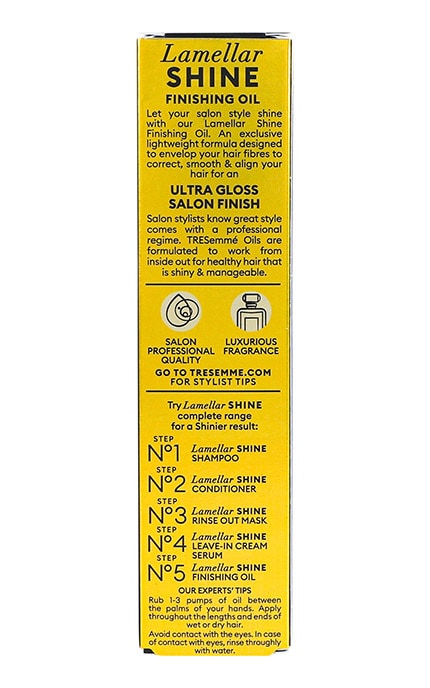 TRESEMME-Фінішна олія Tresemme Lamellar Shine для надання ультраблиску волосся 75 мл-8720181539183