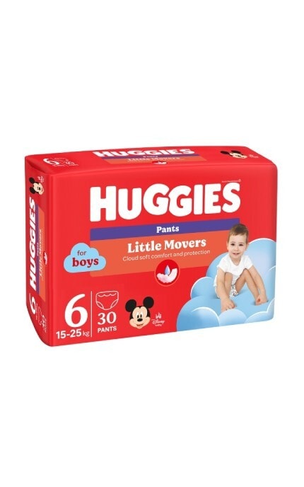 HUGGIES-Подгузники-трусики гигиенические Huggies Pants размер 6 для мальчиков 15-25 кг мягкая упаковка 30 шт-5029053564302