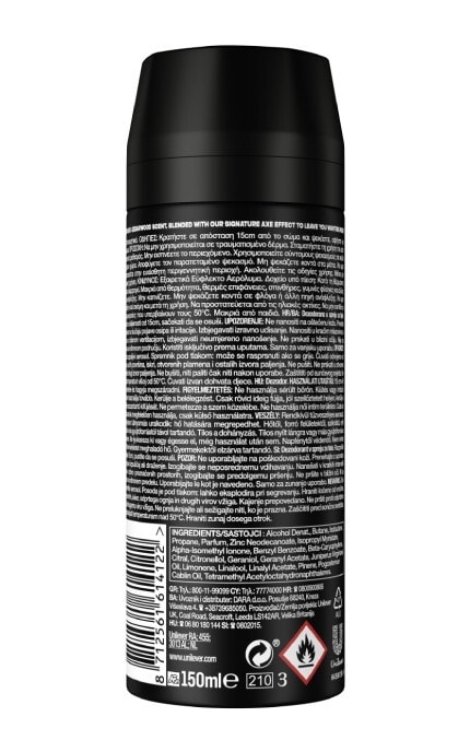 AXE-Дезодорант-спрей мужской AXE Black 150 мл-8712561614122