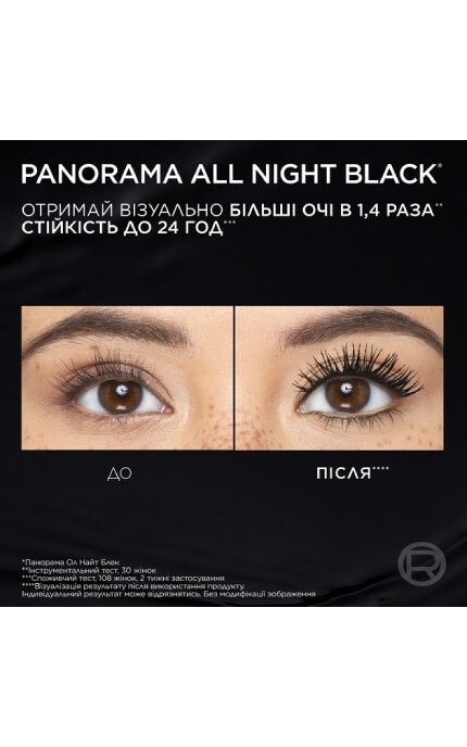 L'OREAL PARIS-Туш L'Oreal Paris Volume Million Lashes Panorama All Night Black для панорамного об'єму вій Екстрачорна 9.9 мл-30189010