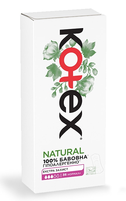 KOTEX-Прокладки ежедневные гигиенические Kotex Normal+ Organic 36 шт-5029053548975