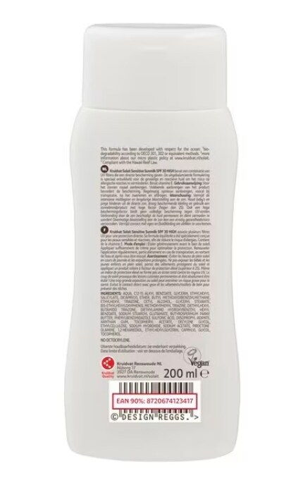 SOLAIT-Молочко для тіла Kruidvat Solait Sensitive SPF30 сонцезахисне 200 мл-8720674231716