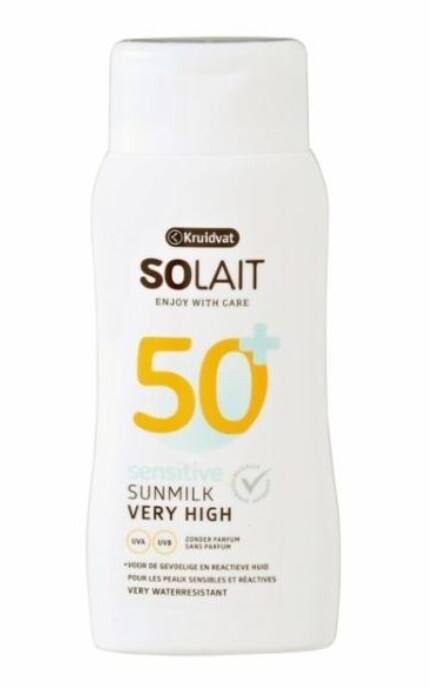 SOLAIT-Молочко для тіла Kruidvat Solait Sensitive SPF50+ сонцезахисне 200 мл-8720674231723