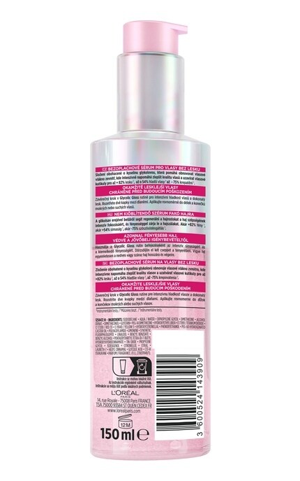 ELSEVE-Незмивна сироватка L'Oréal Paris Elseve Glycolic Gloss для надання блиску та пом’якшення волосся 150 мл -3600524143909