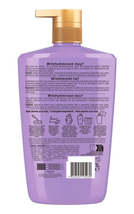 ELSEVE-Шампунь-філер L`Oreal Paris Elseve Hyaluron Plump для волосся, яке потребує зволоження та об'єму 1 л -3600524105280