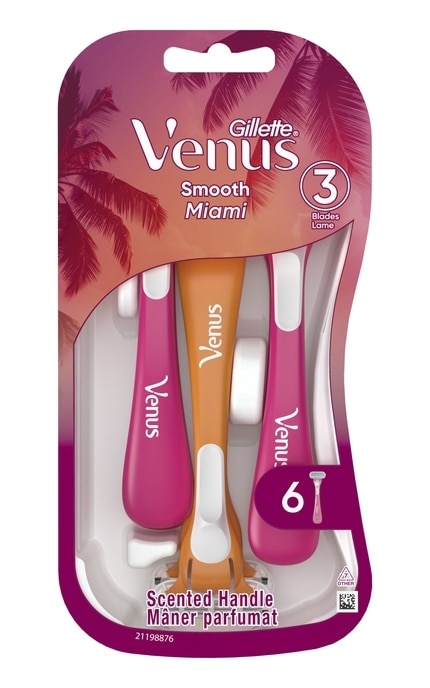 GILLETTE VENUS-Одноразові станки для гоління (бритви) жіночі Venus Smooth Miami 6 шт-8700216756907