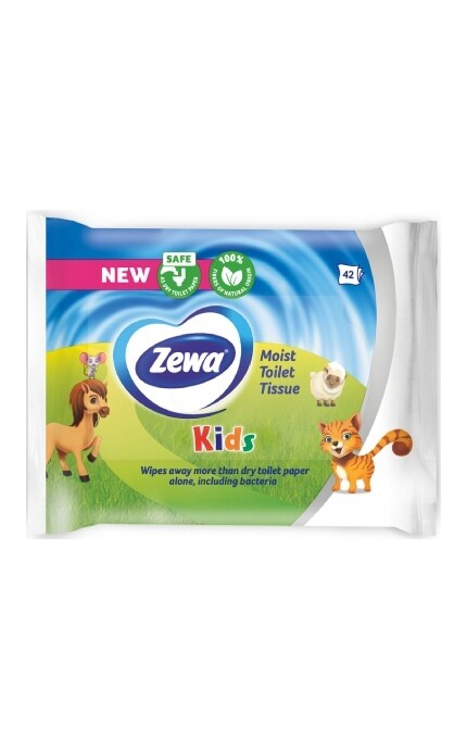 ZEWA-Влажная туалетная бумага Zewa Kids 42 шт-7322540796551