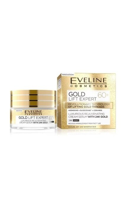 EVELINE-Омолаживающий крем-сыворотка Eveline Cosmetics Gold Lift Expert 60+-5901761941951