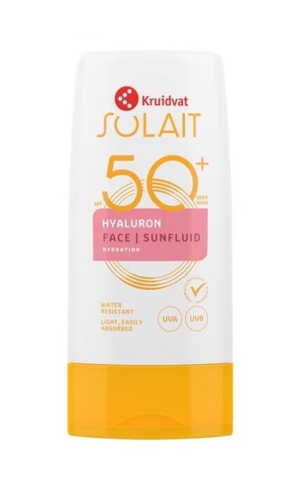 SOLAIT-Флюид солнцезащитный Kruidvat Solait Hyaluron SPF50+ для лица 50 мл-8720674232102