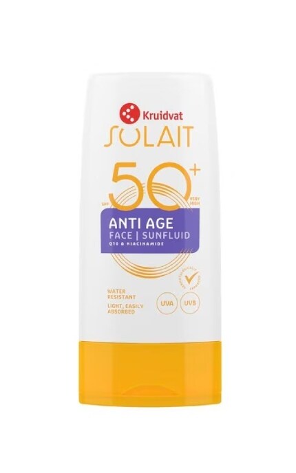 SOLAIT-Флюїд сонцезахисний для обличчя Kruidvat Solait SPF50+ антивіковий 50 мл-8720674232126