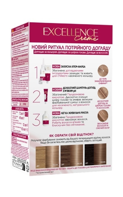 EXCELLENCE-Крем-краска для волос устойчивая L’Oreal Paris Excellence Creme оттенок 8.1 светло-русый пепельный 1 шт-3600524093976