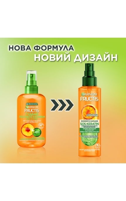 FRUCTIS-Спрей для тонкого, пошкодженого волосся Garnier Fructis GSE Гудбай посічені кінчики 150 мл-3600542553001