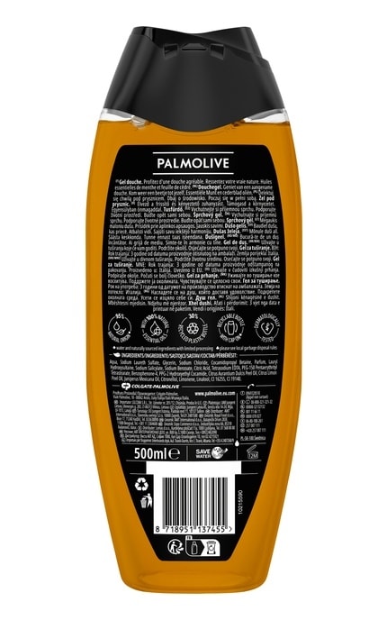 PALMOLIVE-Гель для душа Palmolive Men Цитрусовый заряд Эфирные масла апельсина и кедра 500 мл-8718951137455