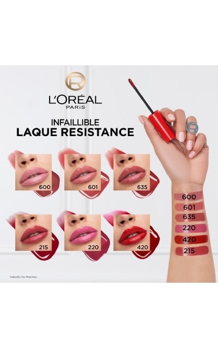 L'OREAL PARIS-Жидкая помада для губ L'Oreal Paris Infaillible Laque Resistance 600 Le Nu Rose 4.5 мл-3600524196776