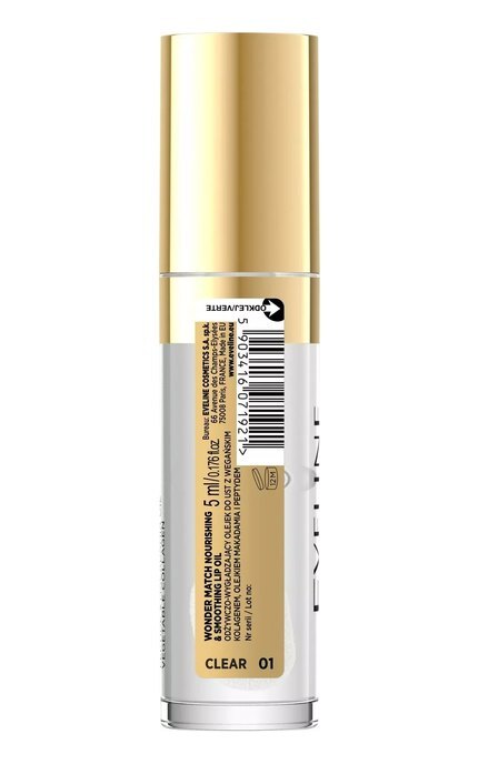 EVELINE-Питательное и разглаживающее масло для губ Eveline Wonder Match 01 Clear 5 мл-5903416071921