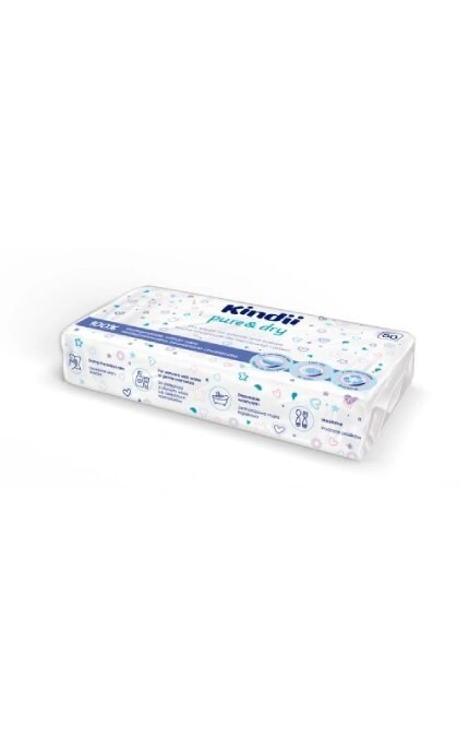 KINDII-Серветки вологі kindii pure and dry 1 x 50 шт-5900095033301