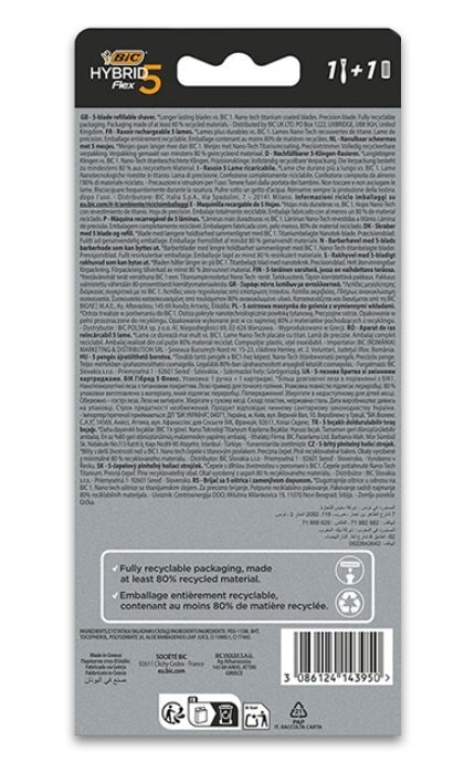 BIC-Станок BIC Flex Hybrid 5 с 1 сменным картриджем-3086124143950