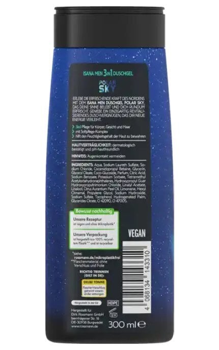 ISANA MEN-Гель для душу 3-в-1 Polar Sky 300 мл-4068134143310