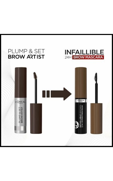 L'OREAL PARIS-Туш для брів L'Oreal Paris Plump & Set Brow Artist відтінок темно-коричневий 1 шт-3600523755288