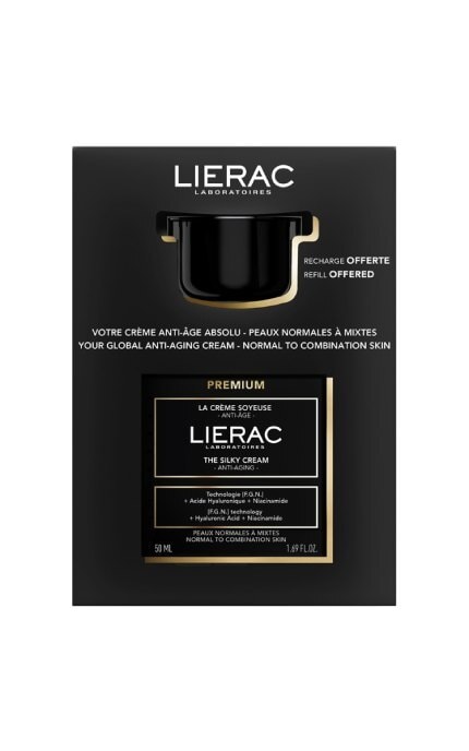LIERAC-Набор LIERAC Премиум Крем для лица шелковистый 50 мл + сменный блок 50 мл-3701436933500