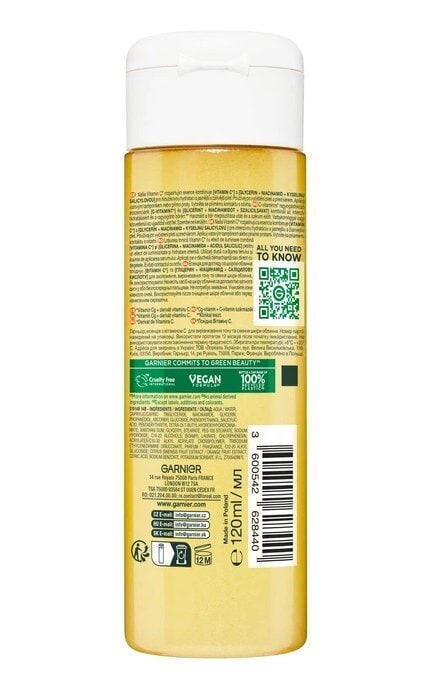 SKIN NATURAL-Есенція Garnier з вітаміном С для вирівнювання тону та сяяння шкіри обличчя 120 мл-3600542628440