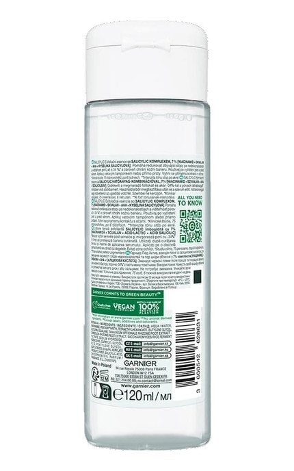 SKIN NATURAL-Есенція-пілінг Garnier Pure Active із саліциловою кислотою для зменшення видимості слідів недосконалостей 120 мл-3600542628631