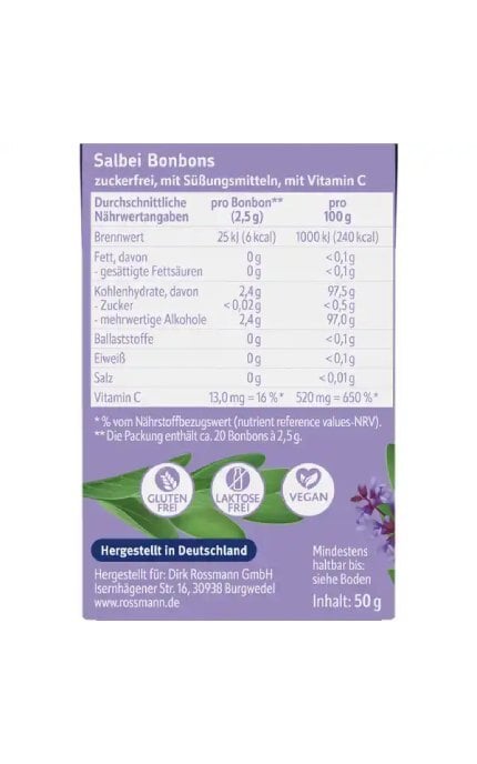 ALTAPHARMA-Леденцы с шалфеем Altapharma 50 г-4305615615660