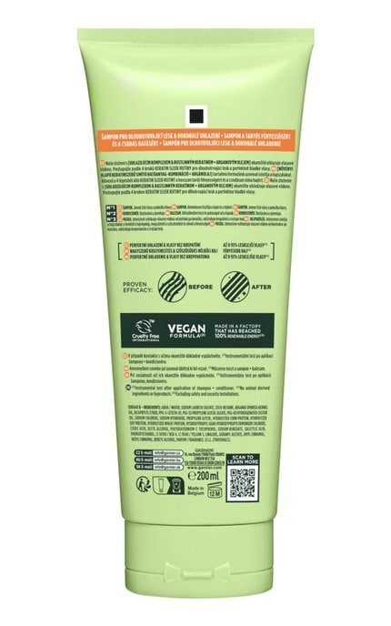 FRUCTIS-Шампунь Garnier Fructis Keratin Sleek для розгладження та надання блиску для пухнастого та сухого волосся 200 мл-3600542638807