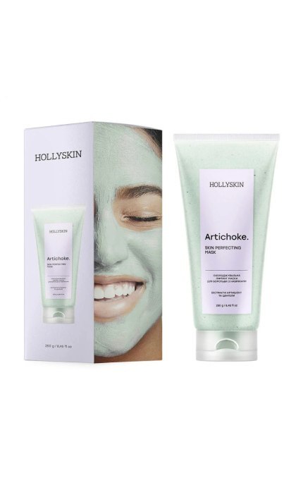 HOLLISKIN-Охлаждающая лифтинг-маска Hollyskin Skin Perfecting Mask Artichoke для борьбы с отеками 250 мл-4823109701359
