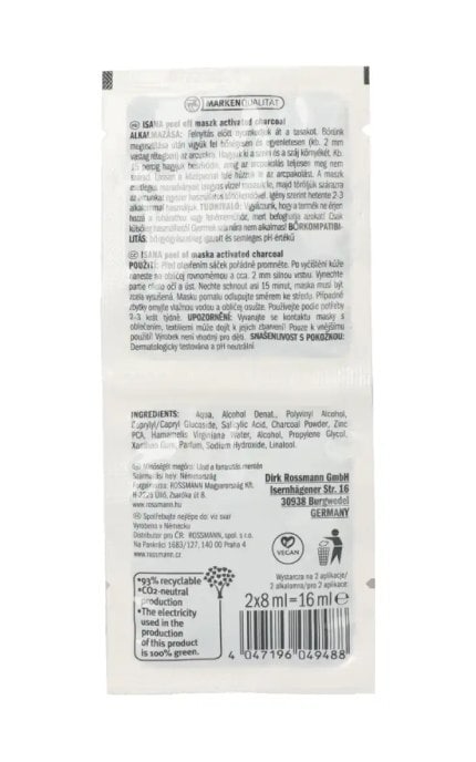 ISANA-Маска-плівка для обличчя Isana з активованим вугіллям 16 мл-4047196057506
