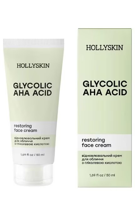 HOLLISKIN-Крем для лица Hollyskin Glycolic AHA Acid Face Cream с гликолевой кислотой 50 мл-4823109700628