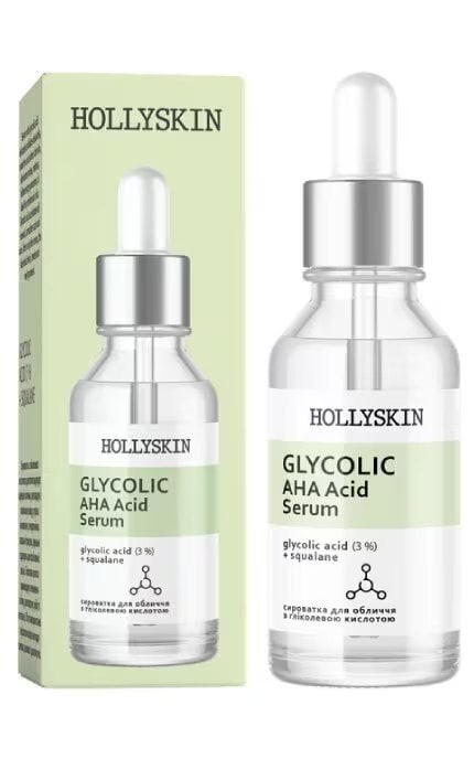 HOLLISKIN-Сыворотка для лица Hollyskin Glycolic AHA Acid Serum 30 мл -4823109700253