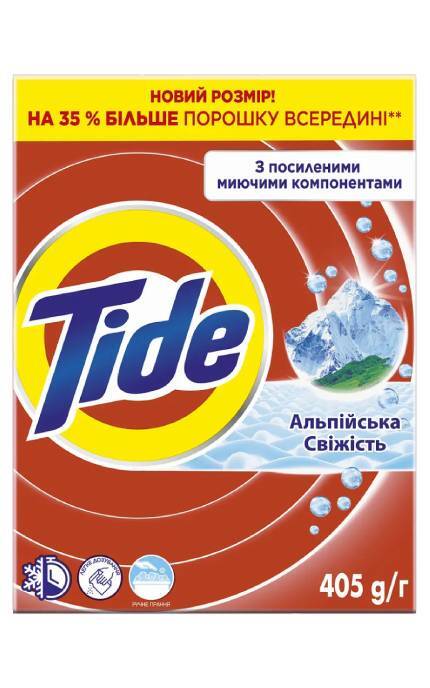 TIDE-Пральний порошок Tide Альпійська свіжість 3 цикли прання 405 г-8006530172325