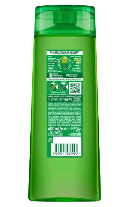FRUCTIS-Шампунь для волосся Garnier Fructis Заряд Свіжості для нормального волосся схильного до жирності 400 мл-3600541980990