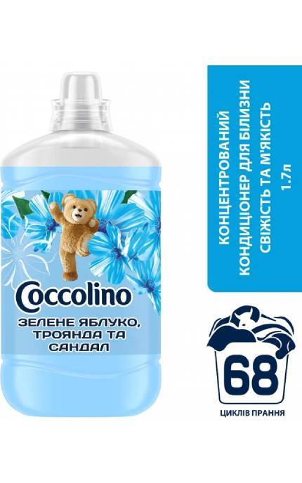 COCCOLINO-Концентрований кондиціонер для білизни Coccolino Свіжість та м'якість з нотами зеленого яблука троянди та сандалу 1. 7 л-8720181410680
