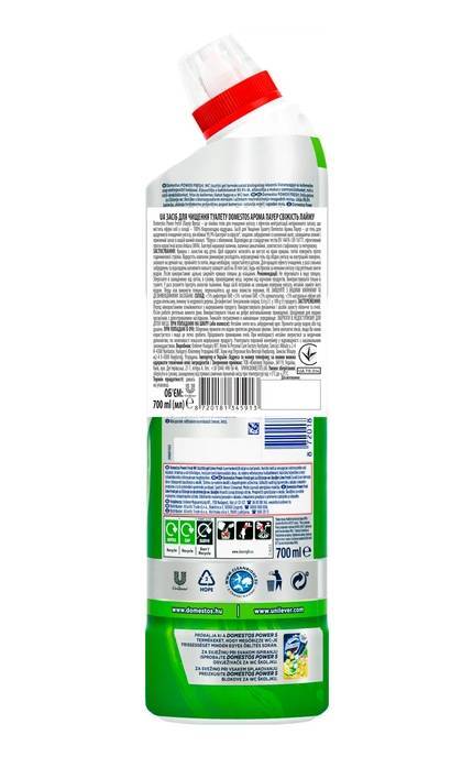 DOMESTOS-Засіб для чищення туалету Domestos Арома Пауер Свіжість лайму 700 мл-8720181345913