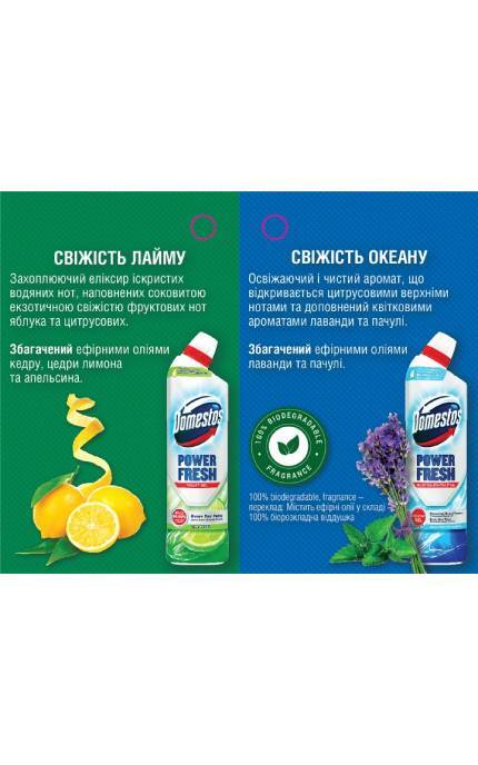 DOMESTOS-Засіб для чищення туалету Domestos Aroma Power Свіжість океану 700 мл-8720182431240